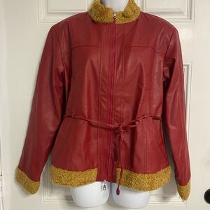 LAST WOMAN Sin Of Seduction Oxblood Faux Leather Jacket